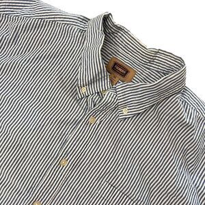 The Foundry Supply Co Men's 2XL Blue Striped Button Down‎ Short Sleeve Collared